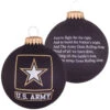US Army Logo And Hymn Glass Ornament