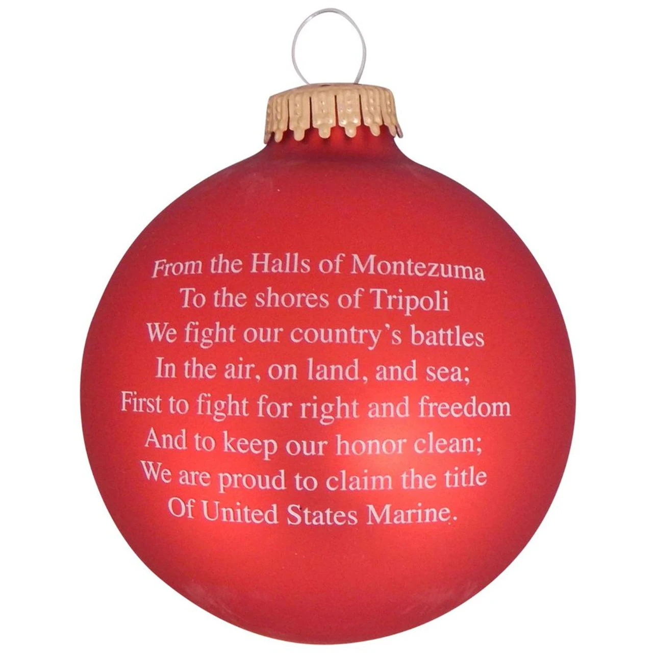 US Marine Corps Logo And Hymn Glass Ornament - Image 3