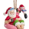 Kurt Adler Beach Santa Sitting On A Flamingo Float Ornament -Ornaments Shop 010535A 28827.1627474216