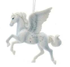 Kurt Adler Silver And White Pegasus Ornament