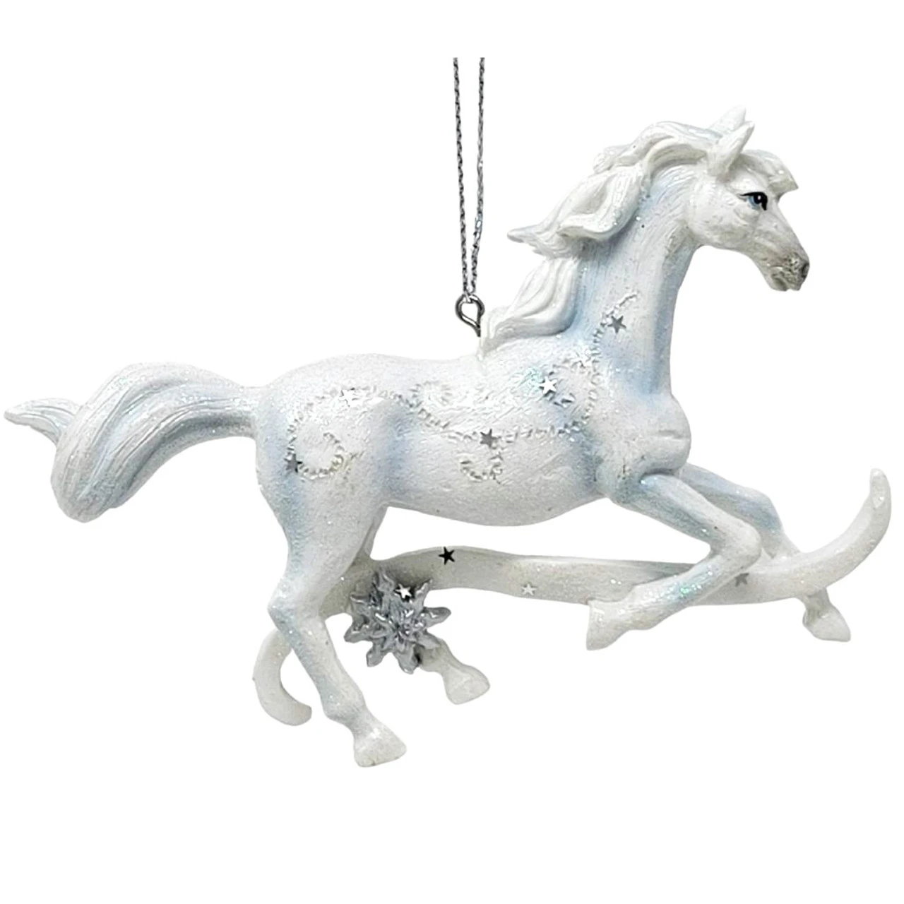 Kurt Adler Silver And White Horse Ornament 3 Kurt Adler Silver And White Horse Ornament