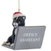 Kurt Adler Black Computer Cat With Santa Hat Ornament