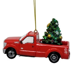 Red Ford F350 Pickup Truck Ornament