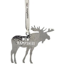 Silver New Hampshire Moose Ornament