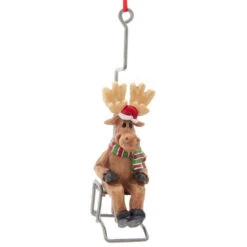 Kurt Adler Moose On Chair Lift Ornament