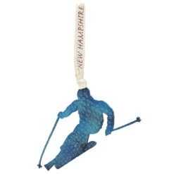 Blue Skier New Hampshire Ornament