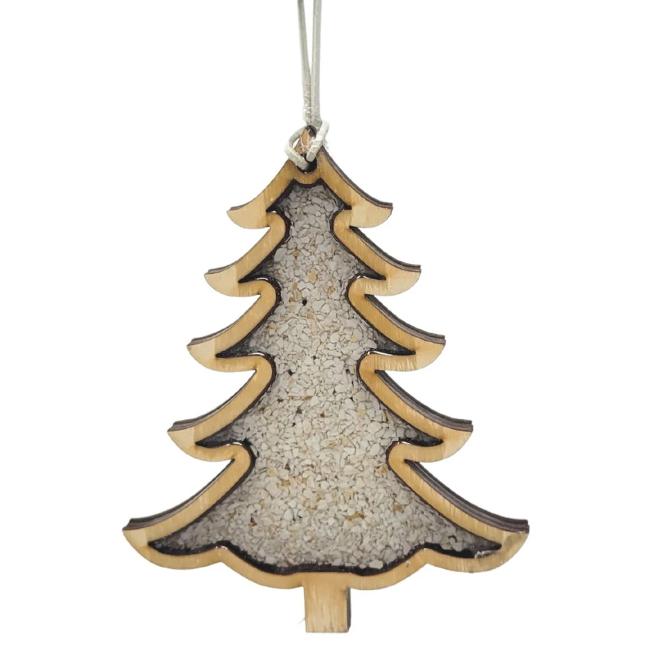 White Clam Shell Pine Tree Ornament 3 White Clam Shell Pine Tree Ornament