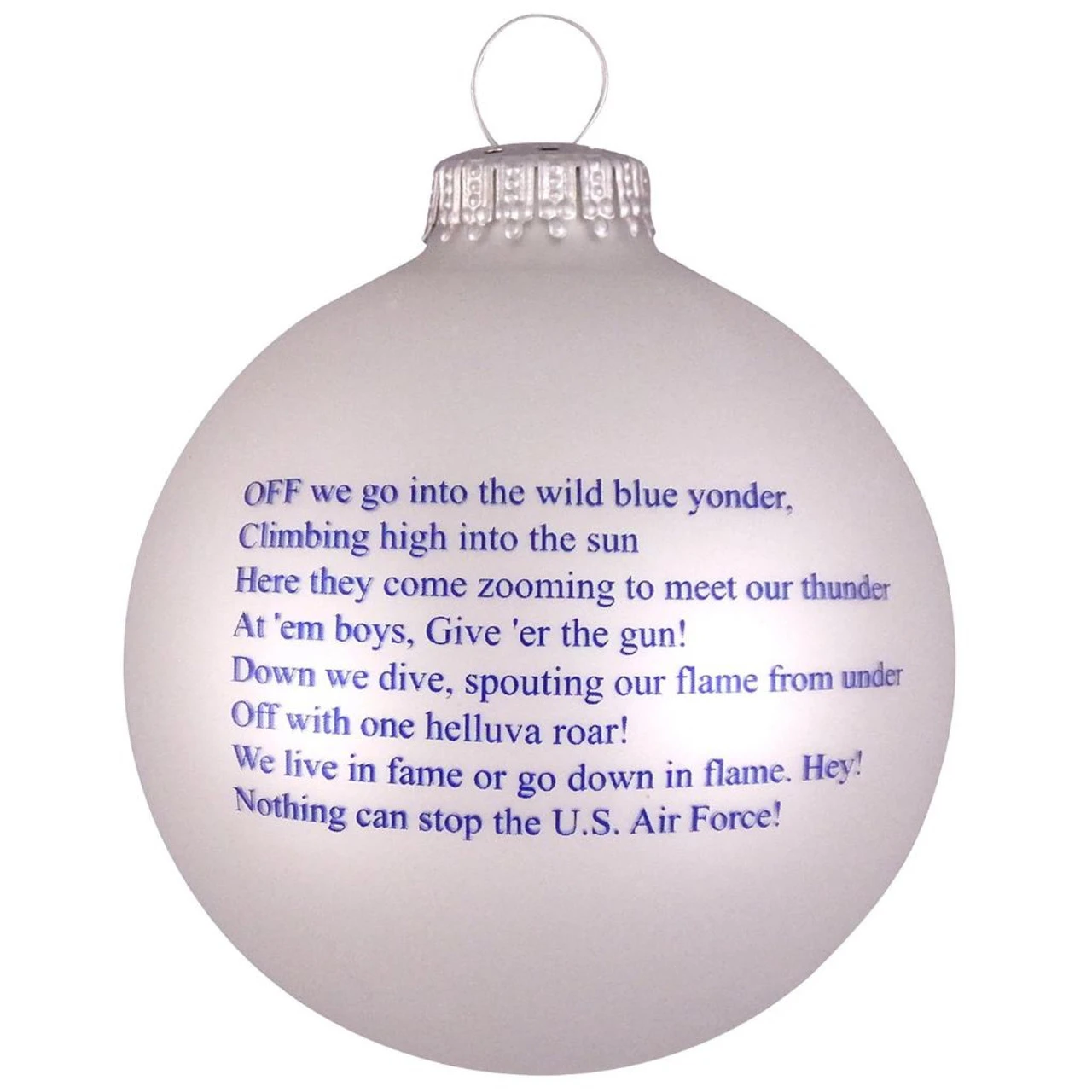 US Air Force Logo And Hymn Glass Ornament - Image 3