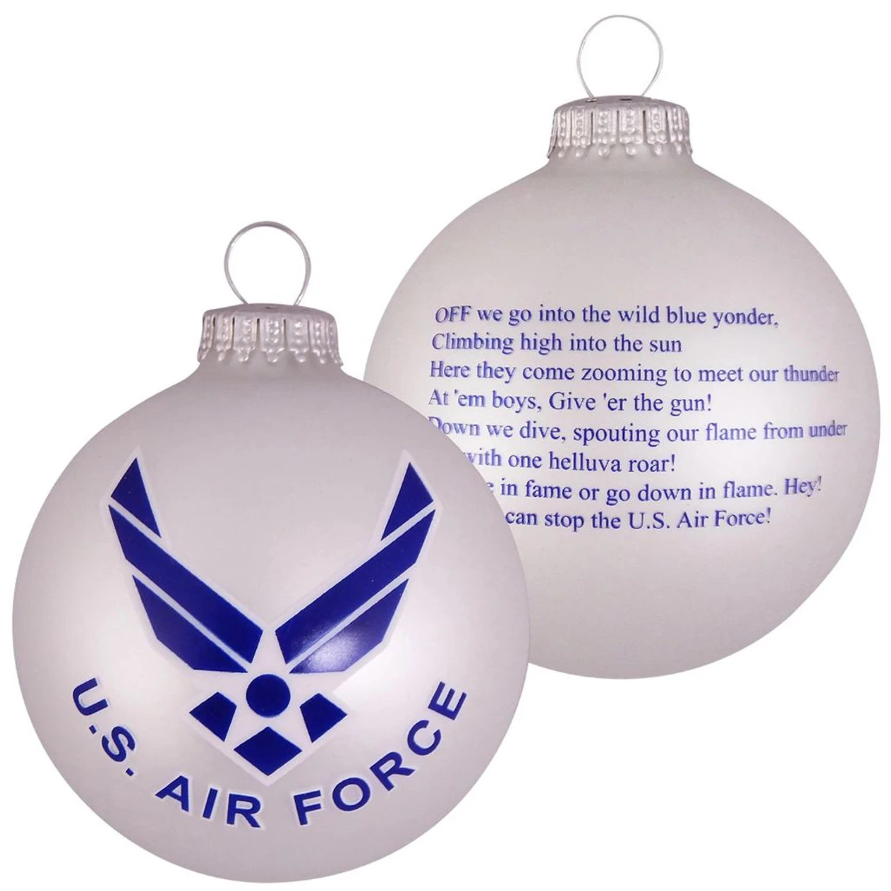US Air Force Logo And Hymn Glass Ornament