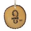 Handmade Wood Burn Carving Ornament Of A Hiking Boot Inscribed With (NH) New Hampshire