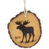 Handmade Wood Burn Carving Ornament Of A Moose Inscribed With (NH) New Hampshire -Ornaments Shop 013644 Moose New Hampshire Ornament 58862.1665064052