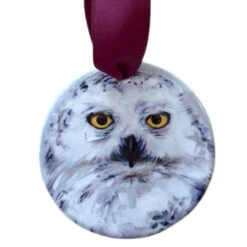 Snowy Owl Disc Ornament