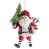 Kurt Adler Gingham Holiday Santa With Tree Ornament -Ornaments Shop 013920B Gingham Holiday Santa With Tree Ornament 89140.1654701111