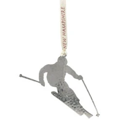 Silver Skier New Hampshire Ornament