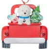 Kurt Adler Personalized Bichon Frise In Back Of Truck Ornament