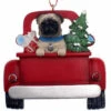 Kurt Adler Personalized Pug In Back Of Truck Ornament -Ornaments Shop 019425 Personalized Pug In Back Of Truck Ornament 91850.1650388910