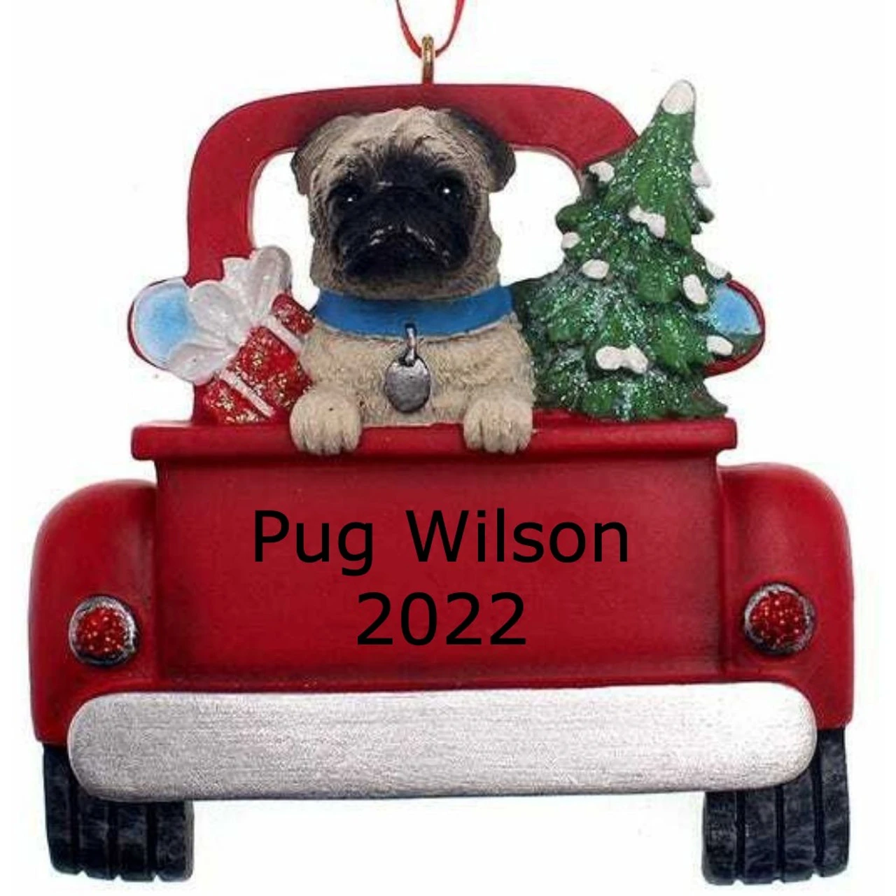 Kurt Adler Personalized Pug In Back Of Truck Ornament 4 Kurt Adler Personalized Pug In Back Of Truck Ornament - Image 2