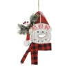 Wood Snowman Wearing Red Hat Ornament -Ornaments Shop 019500A Wood Snowman Wearing Red Hat Ornament 31629.1667579386