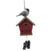 Red Bird House With Chickadee Ornament -Ornaments Shop 019766A Red bird house with chickadee ornament 48198.1646244553