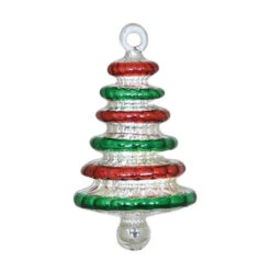 Shiny Cute Red And Green Tree Glass Ornament