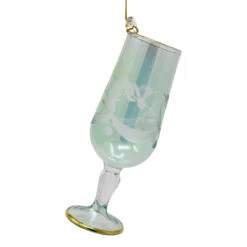 Small Green Wine Glass Etched Glass Ornament -Ornaments Shop 040367B Right 02438.1691776487