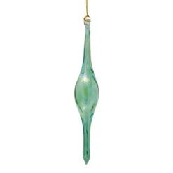 Hand Blown Glass Green Icicle Ornament