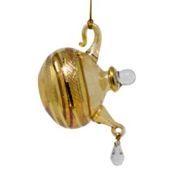 Small Yellow Pouring Tea Pot Ornament