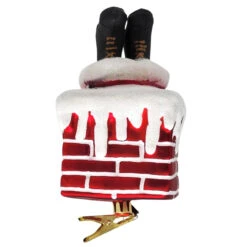 Santa Stuck In Chimney Clip Ornament
