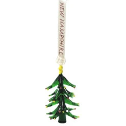 Hand Blown Glass New Hampshire Christmas Tree Ornament