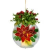 LED Hand Blown Glass Poinsettia Ornament -Ornaments Shop 046870A LED Glass Hand Blown Glass Poinsettia Ornament 65509.1667581649