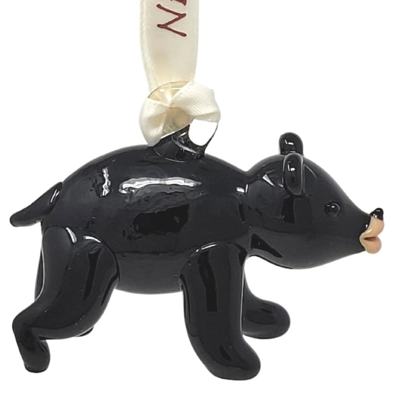 Hand Blown Glass New Hampshire Black Bear Ornament - Image 2