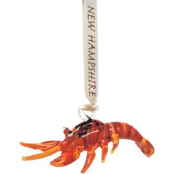 Hand Blown Glass New Hampshire Lobster Ornament