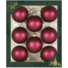 Set Of 8 Garnet Velvet Glass Ornaments