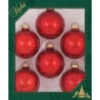 Set Of 6 Crimson Spangle Glass Ornaments -Ornaments Shop 100614 Set of 6 Crimson Spangle Glass Ornaments 38456.1666643009