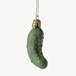 3" Christmas Pickle And Decorated Glass Jar Hanging Ornament