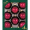 Set Of 8 Burgundy Red Glass Ornaments