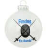 Fencing En Garde Glass Ornament