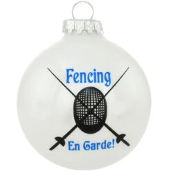 Fencing En Garde Glass Ornament