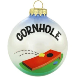 Cornhole Glass Ornament