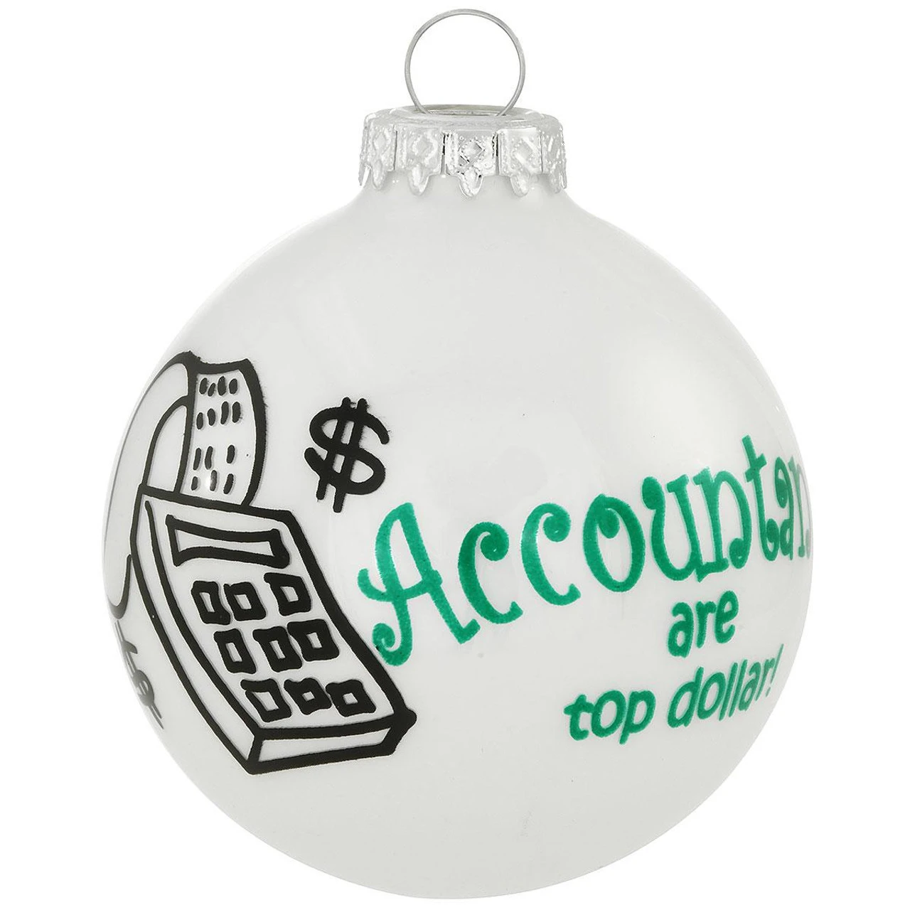 Accountant White Opal Glass Ornament 3 Accountant White Opal Glass Ornament