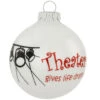 Theater Gives Life Drama White Opal Glass Ornament