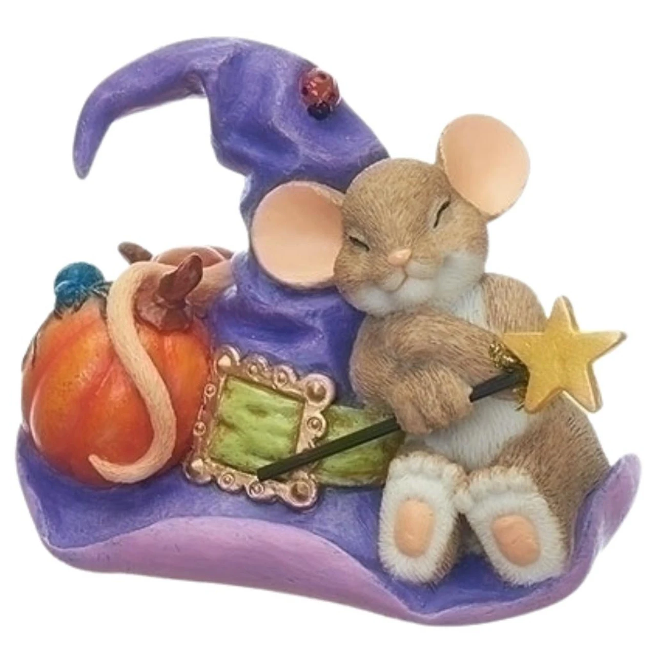Charming Tails - Mouse On Witch Hat 3 Charming Tails - Mouse On Witch Hat