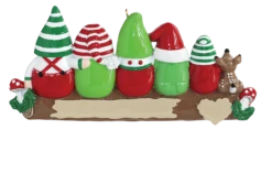 Personalized Gnome On Tree Family Of 5 Ornament
