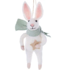 Felt Bunny Holding A Star Ornament