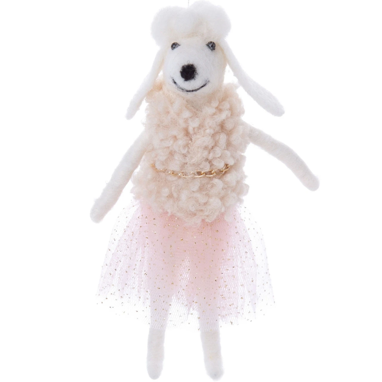 Felt Poodle In Pink Attire Ornament 3 Felt Poodle In Pink Attire Ornament
