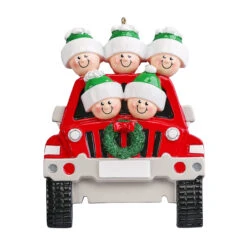 Personalized SUV Family Of 5 Ornament