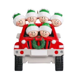 Personalized SUV Family Of 6 Ornament