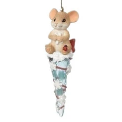 Mouse Sitting On An Icicle Ornament