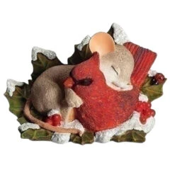 Charming Tails - Mouse Sleeping Next To A Cardinal