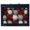 21 Piece Red, White, Silver Glass Ball Ornament Set -Ornaments Shop 21 Piece Red White Silver Glass Ball Ornament Set bx 63253.1693312712